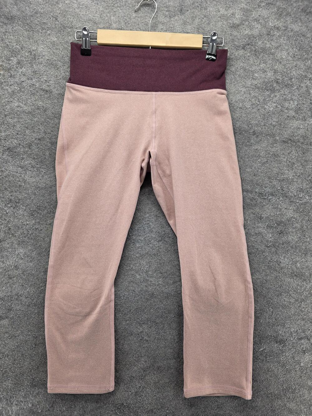 Fabletics Leggings Womens S Pink Capri Microfleece Elastic Waist 22 Inseam